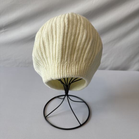 K Mart NWT Winters Dream Knit Women’s OS Beanie Slouch Hat Neutral Cream - Picture 8 of 10